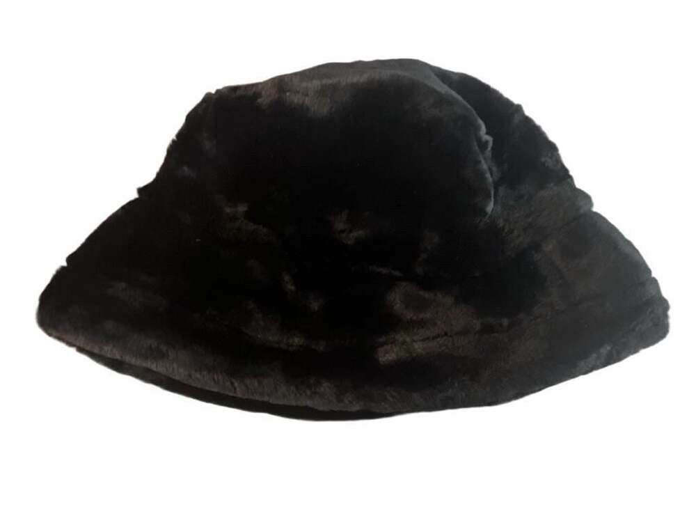 Ben Berger Luxury Collection Black Faux Fur Bucket Hat